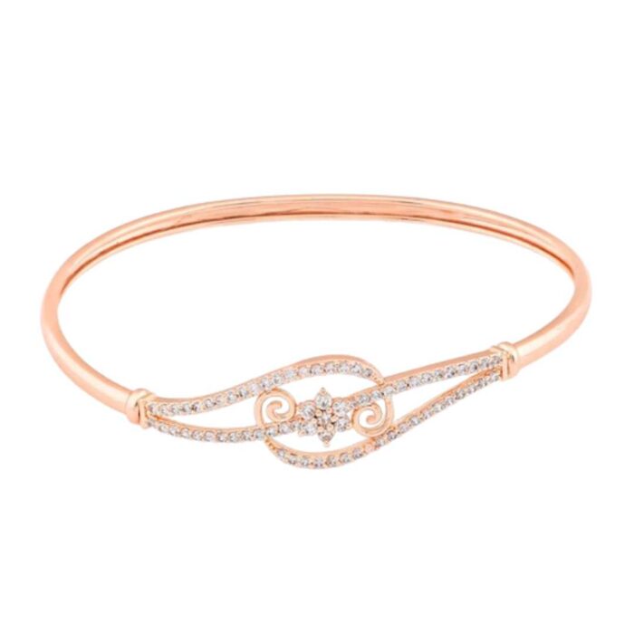 Women Rose Gold & White Brass Bracelet