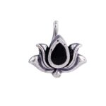 Silver-Toned Evil Eye Lotus Nose Pin