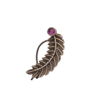 Sterling Silver Oxidised Feather Touch Nose Pin