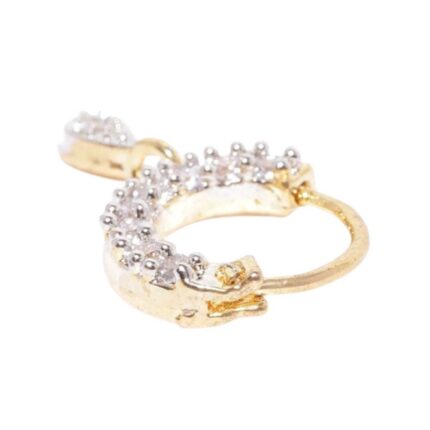 Gold-Plated CZ Stone-Studded Nosering