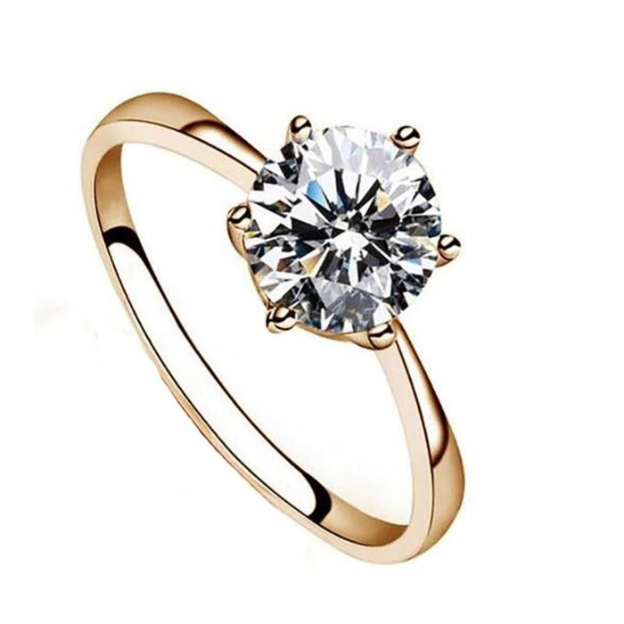 Rose Gold Plated Hion Design Twin Finger Ring