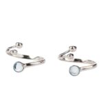 Silver & White Stone-Studded Toe Rings