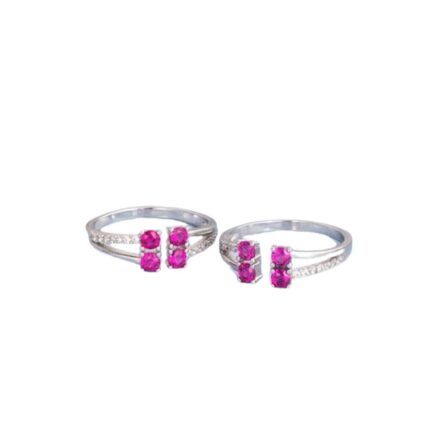 Rhodium-Plated 925 Sterling Silver Toe-Rings