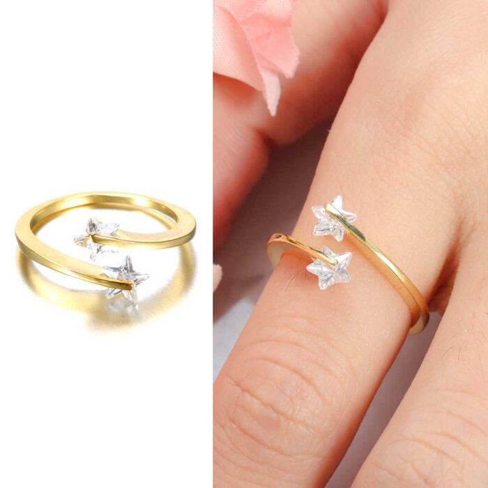 Star Design Women’s Diamond Cut Finger Ring