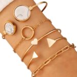 Gold-Toned & White Gold-Plated Cuff Bracelet