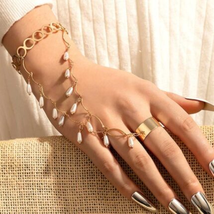 Women Gold Bracelet with Ring