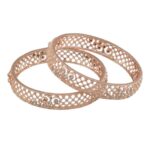 Rose Gold-Plated CZ-Studded Bangles