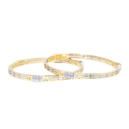 Silver-Toned Gold-Plated AD Studded Handcrafted Bangles